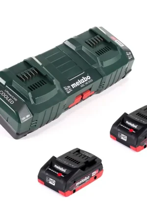 Meilleure Vente Metabo Basis Set: 2x Batteries LIHD 4,0Ah + Chargeur double ASC 145 DUO