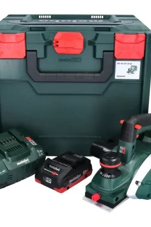 Metabo HO 18 LTX 20-82 Rabot sans fil 18 V 82 mm + 1x Batterie 4,0 Ah + Chargeur + Coffret metaBOX Pas Cher