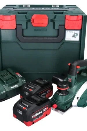 Metabo HO 18 LTX 20-82 Rabot sans fil 18 V 82 mm + 2x Batterie 5,5 Ah + Chargeur + metaBOX Bon Marché