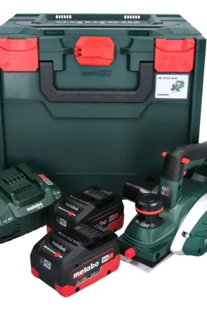 Satisfait Ou Remboursé Metabo HO 18 LTX 20-82 Rabot sans fil 18 V 82 mm + 2x Batteries rechargeables 8,0 Ah + Chargeur + metaBOX
