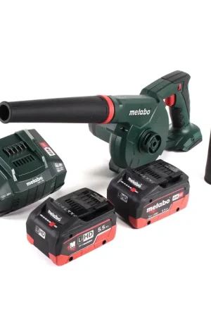 Top Vente Metabo AG 18 Souffleur sans fil 18 V + 2x Batteries LiHD 5,5 Ah + Chargeur