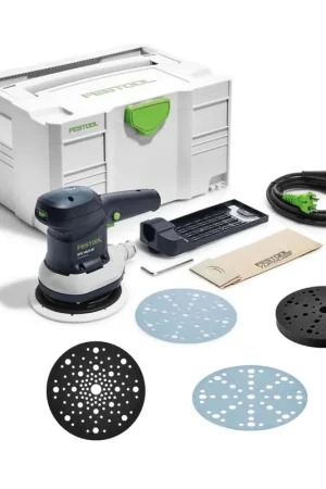 Festool ETS 150/5 EQ-Plus Ponceuse excentrique 310 W 150 mm + 250x disque de ponçage + 2x Protection Pad + Interface Pad + systainer Prix Réduit