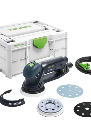 Top Vente Festool Rotex RO 125 FEQ-Plus Ponceuse excentrique par engrenage 125 mm 500 W + Coffret Systainer+ Plateau de Ponçage + 200x Disques Abrasifs Granat + Pad de protection