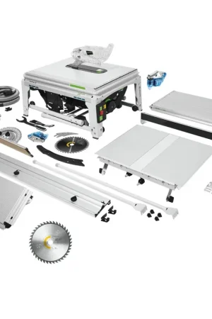 Festool TKS 80 EBS Set de scie de table 2200 watts 254 mm + Lame de scie circulaire universelle W40 + 1x Cartouche KT-TKS 80 (575828) (575975) (575851) Soldes