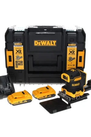 Pas Cher DeWalt DCW200D2 Ponceuse vibrante sans fil 108x115mm 18V + 2x Batteries 2,0Ah + Chargeur + Coffret TSTAK