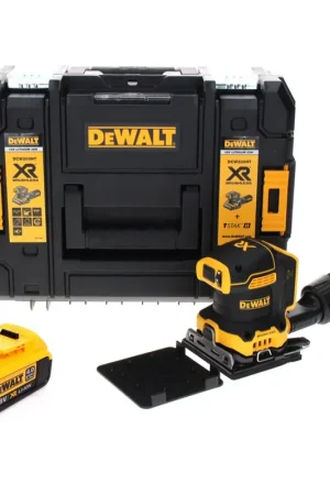 DeWalt DCW 200 NT Ponceuse vibrante sans fil 18 V 108x115 mm + 1x batterie 4,0A h + TSTAK - sans chargeur Petit Prix