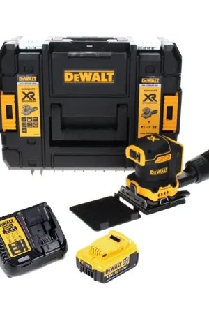 DeWalt DCW200M1 Ponceuse vibrante sans fil 108x115mm 18V + 1x Batterie 4,0Ah + Chargeur + Coffret TSTAK Offre Limitée