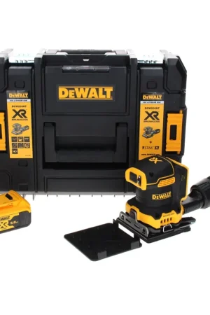 DeWalt DCW 200 NT Ponceuse vibrante sans fil 18 V 108x115 mm + 1x batterie 5,0 Ah + TSTAK - sans chargeur Pas Cher