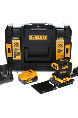 DeWalt DCW200P1 Ponceuse vibrante sans fil 108x115mm 18V + 1x Batterie 5,0Ah + Chargeur + Coffret TSTAK Produit De Marque