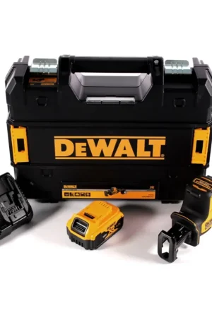 Vente Flash DeWalt DCS 369 M1 Scie sabre sans fil 18 V + 1x batterie rechargeable 4,0 Ah + chargeur + TSTAK