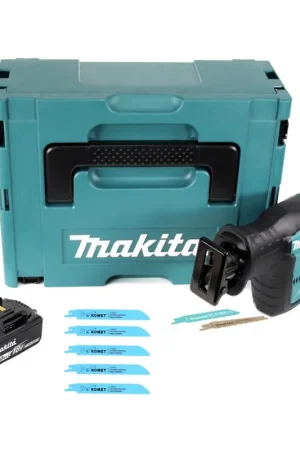 Scie sabre sans fil Makita DJR 188 F1J 18 V brushless + 1x Batterie 3,0 Ah + 5x Lames de scie Métal Bois + Makpac - sans chargeur Usine Directe