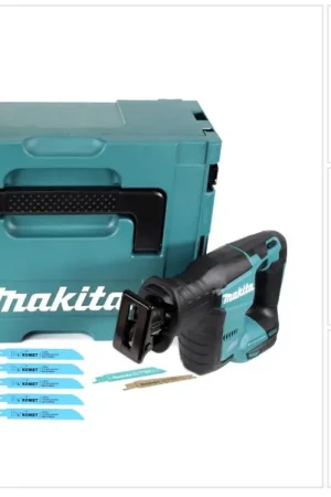 Acheter Direct Makita DJR 188 T1J Scie sabre sans fil 18 V brushless + 1x Batterie 5,0 Ah + 5x Lames de scie Métal Bois + Makpac - sans chargeur
