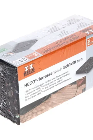 HECO Pads terrasse en caoutchouc, antidérapant 8 mm 24 pcs ( 49771 ) Offre Limitée