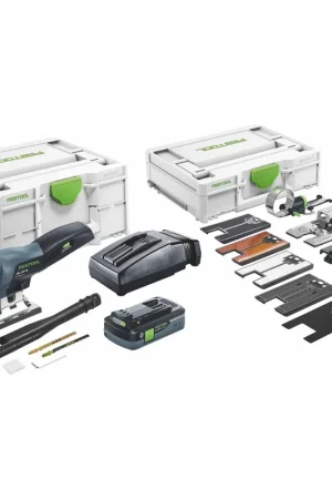 Remise Festool CARVEX PSC 420 HPC 4,0 EBI-Set Scie sauteuse pendulaire sans fil 18 V 120 mm ( 576523 ) Brushless + 1x batterie 4,0 Ah + chargeur + systainer + accessoires