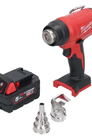 Vente Flash Milwaukee M18 BHG-501 Pistolet à air chaud sans fil 18 V 470 °C + 1x batterie 5,0 Ah - sans chargeur