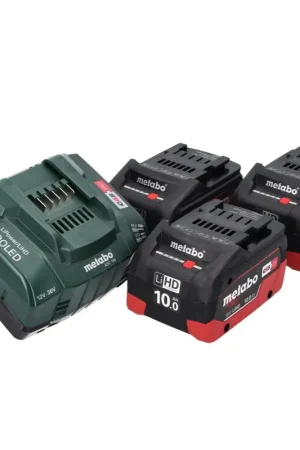 Metabo Set de base 18 V - 3x Batteries 10,0 Ah LIHD + Chargeur ASC 145 système CAS Bon Plan