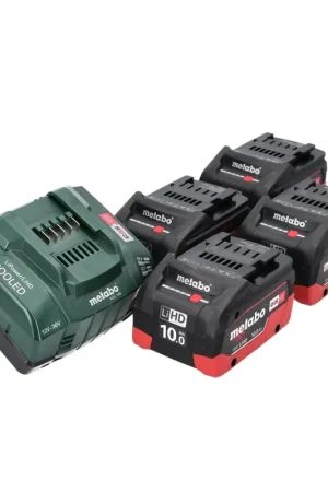 Dernière Chance Metabo Set de base 18 V - 4x Batteries 10,0 Ah LIHD + Chargeur ASC 145 système CAS