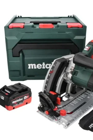 Top Vente Metabo KT 18 LTX 66 BL Scie circulaire plongeante sans fil 18 V 165 mm + 1x Batterie 8.0 Ah + Coffret metaBOX - sans chargeur