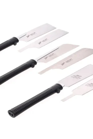 Jusqu'à Épuisement Des Stocks Shogun Japan Set de 3x Lames de scie à bois universelle RYOBA + DOZUKI + KATABA ( M-180R + M-190D + M-190W ) + 3x Lames de rechange - fabriquées au Japon