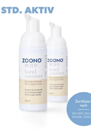 Zoono Germfree24 Désinfectants des mains - 2x pièces 50 ml protection jusqu'à 24 heures contre 99,99% de tous les germes (certifié selon PAS 2424 / EN13697 / EN1276 / EN1650) Offre Du Jour