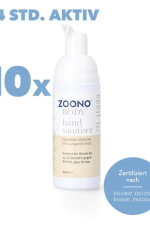 Zoono Germfree24 Désinfection des mains 10x 50 ml (certifié selon PAS 2424 / EN13697 / EN1276 / EN1650) Populaire