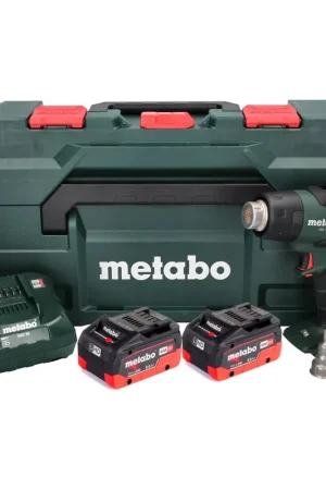 Vente Directe Metabo HG 18 LTX 500 Pistolet à air chaud sans fil 18V 300 - 500°C + 2x Batteries 8,0Ah + Chargeur + Coffret MetaBox