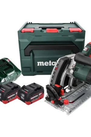 Metabo KT 18 LTX 66 BL Scie circulaire plongeante sans fil 18 V 165 mm + 2x Batteries 10,0 Ah + Chargeur + Coffret metaBOX Offre Spéciale