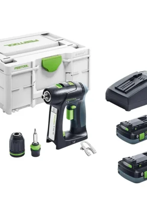 Promotion Saisonnière Festool C 18 HPC 4,0 l-Plus Perceuse-visseuse sans fil 18 V 45 Nm Brushless ( 576435 ) + 2x batterie 4,0 Ah + chargeur + systainer