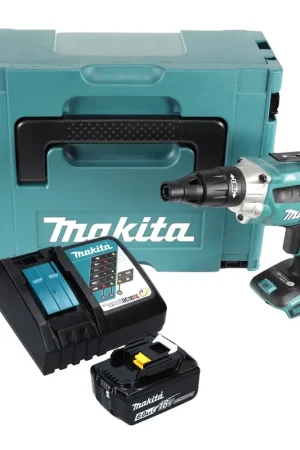 Makita DFS 251 RG1J Visseuse pour cloisons sèches sans fil Brushless 18V + 1x Batterie 6,0Ah + Chargeur + Coffret Makpac Commande En Gros