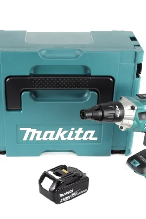 Makita DFS 251 T1J Visseuse pour cloisons sèches sans fil Brushless 18 V + 1x Batterie 5,0Ah + Coffret Makpac - sans chargeur Offre Exclusive