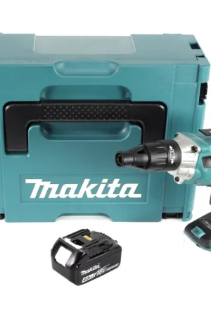 Haute Qualité Makita DFS 251 M1J Visseuse pour cloisons sèches 18 V Brushless + 1x batterie 4,0 Ah + Makpac - sans chargeur