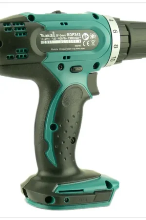 Dernier Modèle Makita BDF 343 Perceuse visseuse sans fil 14,4V Li-Ion + 1x Batterie Dinotech 14,4V 3 Ah - sans chargeur, sans coffret