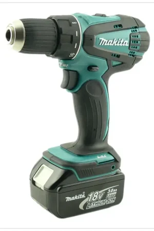 Makita BDF 456 RFE Perceuse visseuse sans fil 18V Li-Ion + 2x Batteries Makita BL1830 B + Chargeur Makita + Coffret Makita Authentique