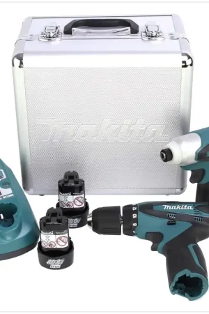 Meilleure Vente Makita LCT 204 X2 Set de Visseuses sans fil 10,8 V Li-Ion - DF 330 D et TD 090 D + 2x Batteries 1,3 Ah + Chargeur + Coffret en aluminium