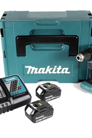 Makita BDF 459 RFJ Perceuse visseuse sans fil 18V 45 Nm + 2x Batteries 3 Ah + Chargeur + Makpac 2 Nouvel Arrivage