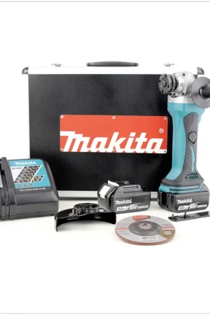 Offre Spéciale Makita BGA 452 RFE Meuleuse d'angle sans fil 18V Li-ion 115 mm + 2x Batteries BL1830 B + Chargeur DC18RC + Coffret