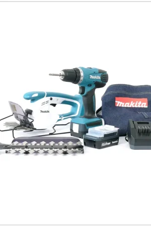 Makita DK14004X1 Set série G avec DF 347 D Perceuse-visseuse sans fil 14,4V + UM 165 D Taille herbe + 2x Batteries 1,3Ah + Chargeur + Tablier de travail Satisfait Ou Remboursé