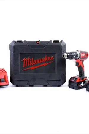 Milwaukee M18 BDD 402C Perceuse-visseuse sans fil 18V Li-ion + 2x Batteries Milwaukee + Chargeur + Coffret Meilleur Prix