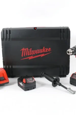 Bon Plan Milwaukee M18 CPD 402C Perceuse à percussion 18V Li-ion + 2x Batteries Milwaukee + Chargeur + Coffret à outils