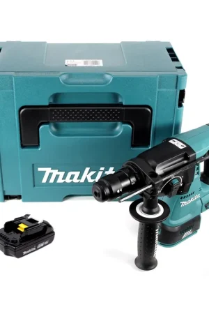 Remise Makita DHR 243 Y1J Perforateur-burineur sans fil, sans balai, 18 V + 1x Batterie 1,5 Ah + Makpac - sans chargeur