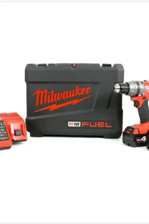 Milwaukee M18 CDD 402C Perceuse-visseuse sans fil 18 V + 2x Batteries LI-ION 4,0 Ah + Chargeur rapide + Coffret de transport Dernière Chance