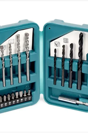Promotion Saisonnière Makita D-40216 Jeu d'embouts et de forets - 17 pièces + Coffret en plastique