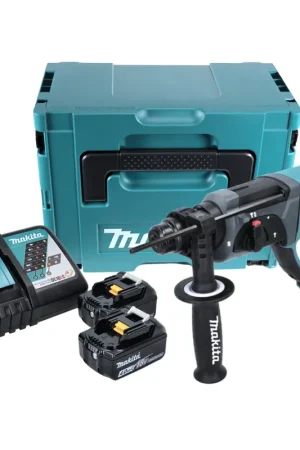 Retour Gratuit Makita DHR 202 RMJ Perforateur-burineur sans fil SDS-Plus, 18 V Li-Ion, 2 J + 2x Batteries 4 Ah + Chargeur + Makpac