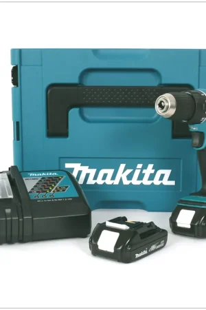 Réduction Makita DDF 456 Perceuse visseuse sans fil 18 V + 2x Batteries 1,5 Ah + Chargeur + MAKPAC