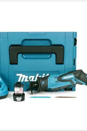 Makita JR 102 DWJ Scie sabre 10,8 V + 2x Batteries + Chargeur + Coffret MAKPAC Pas Cher