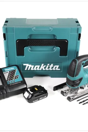 Prix Choc Makita DJV 180 RY1J Scie sauteuse pendulaire sans fil 18V + 1x Batterie 1,5Ah + Chargeur + Coffret Makpac