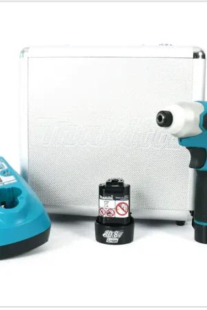 Makita TD 090 DWE Visseuse à percussion sans fil 10,8 V Li-ion + 2x Batteries Makita BL 1013 + Chargeur Makita DC10WA + Coffret Makita en aluminium Retour Gratuit