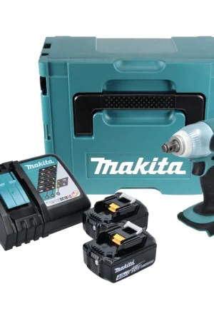 Prix Bas Makita DTW 251 RMJ Boulonneuse à chocs sans fil 230 Nm + Coffret de transport Makpac + 2x Batteries BL 1840 Akku 18 V 4 Ah + Chargeur rapide