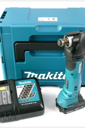 Offre Spéciale Makita DTM 51 Kit RY1J Découpeur-ponceur multifonctions sans fil 18V avec boîtier MAKPAC inclus 1 x 1.5 Ah battery 1.5 + chargeur