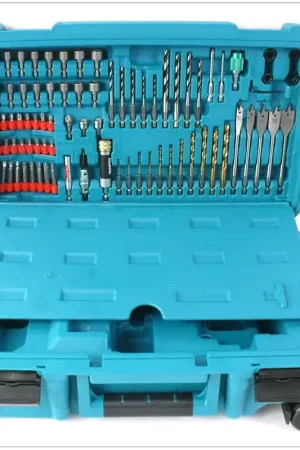 Dernier Modèle Makita Coffret de transport avec roulettes de transport pour les appareils 12, 14,4 18 V Ni-MH Ni-CD + Set d'accessoires 79 pcs.